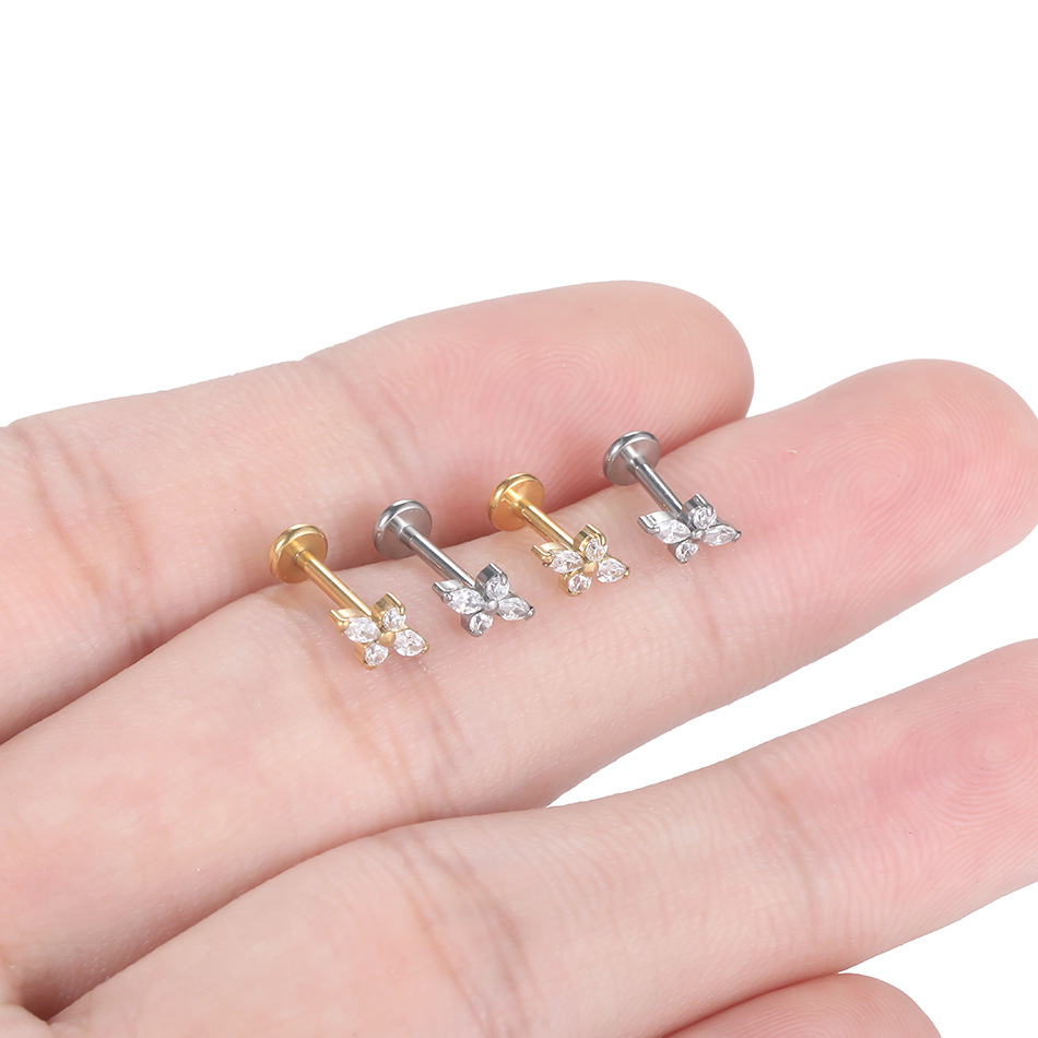 1PC G23 チタン製ラブレットピアスジュエリー フラット - Flat Back Labret Stud のレビューと価格