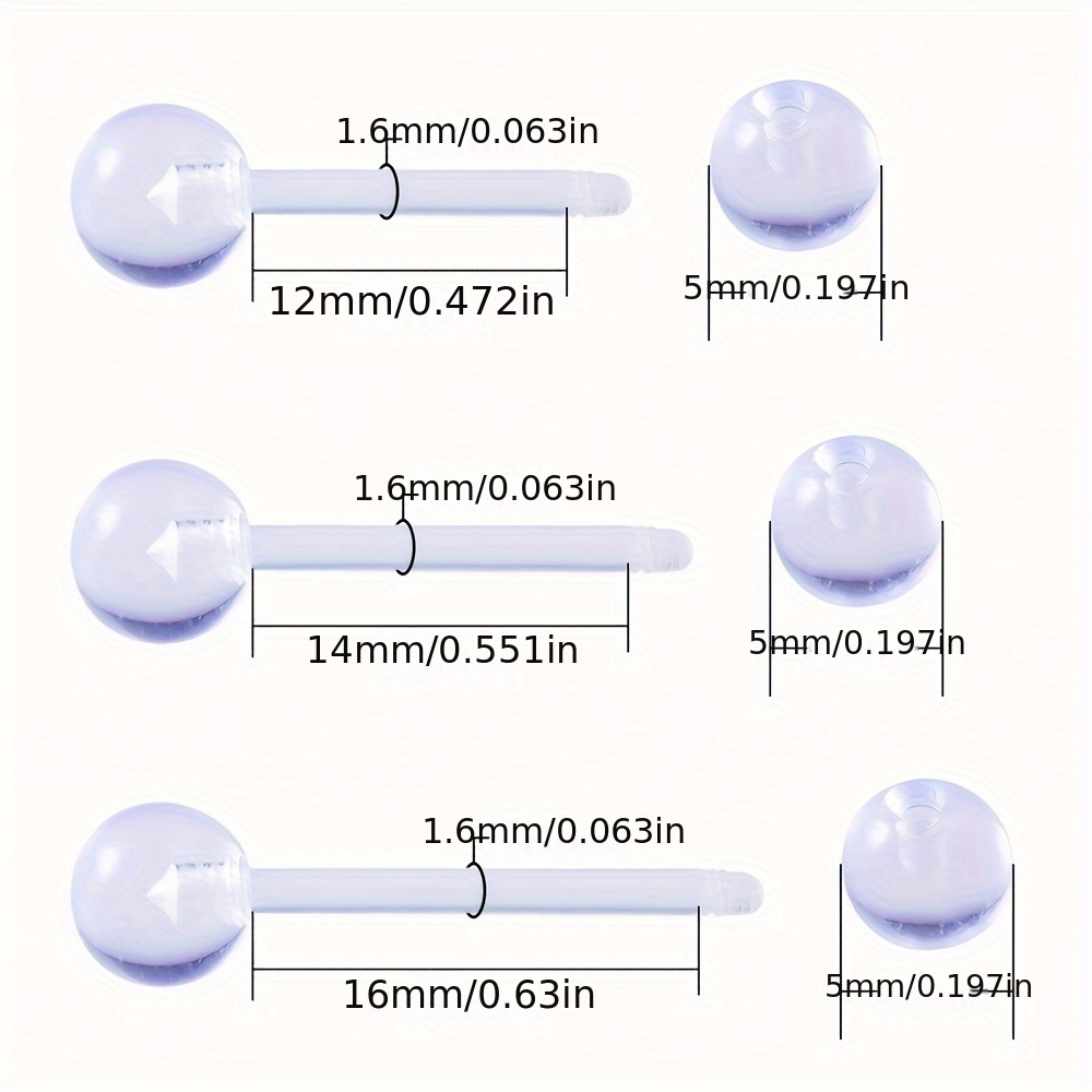 3 ピース/セット (各サイズ 1 ピース) ソフト透明不可 - Body Jewelry Stores のレビューと価格