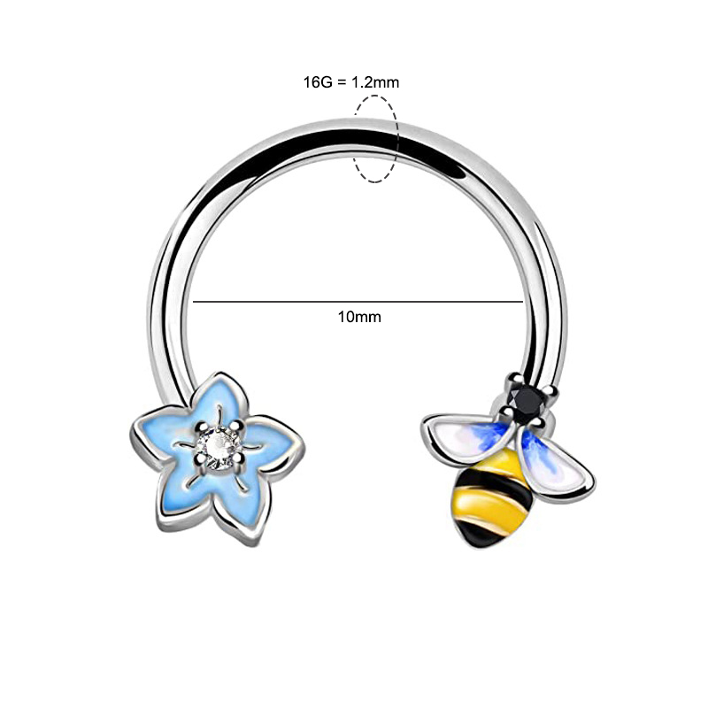 16G セプタムリング ダイスピアス サージカルスチール 軟 - Body Jewelry And Earrings のレビューと価格