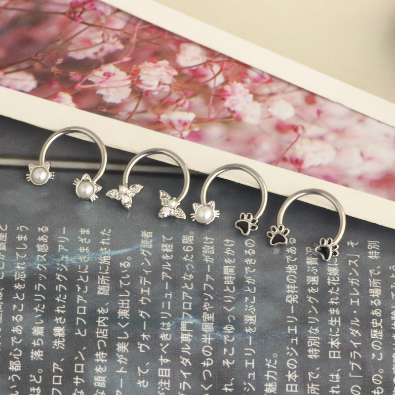 16G セプタムリング ダイスピアス サージカルスチール 軟 - Body Jewelry And Earrings のレビューと価格