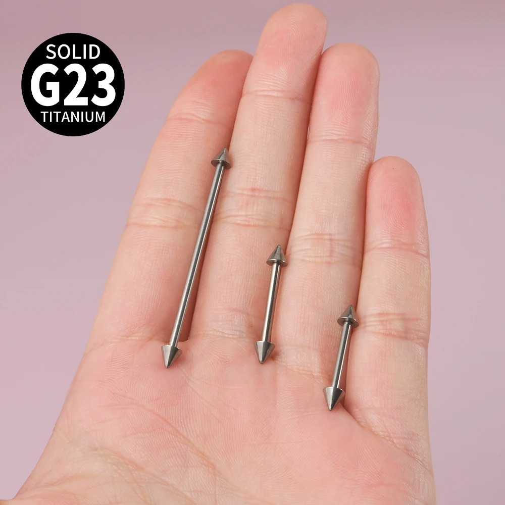 1件G 23チタンコーン工業バーベル螺旋軟骨耳カバー舌刺直棒 - Tongue Barbell Straight のレビューと価格