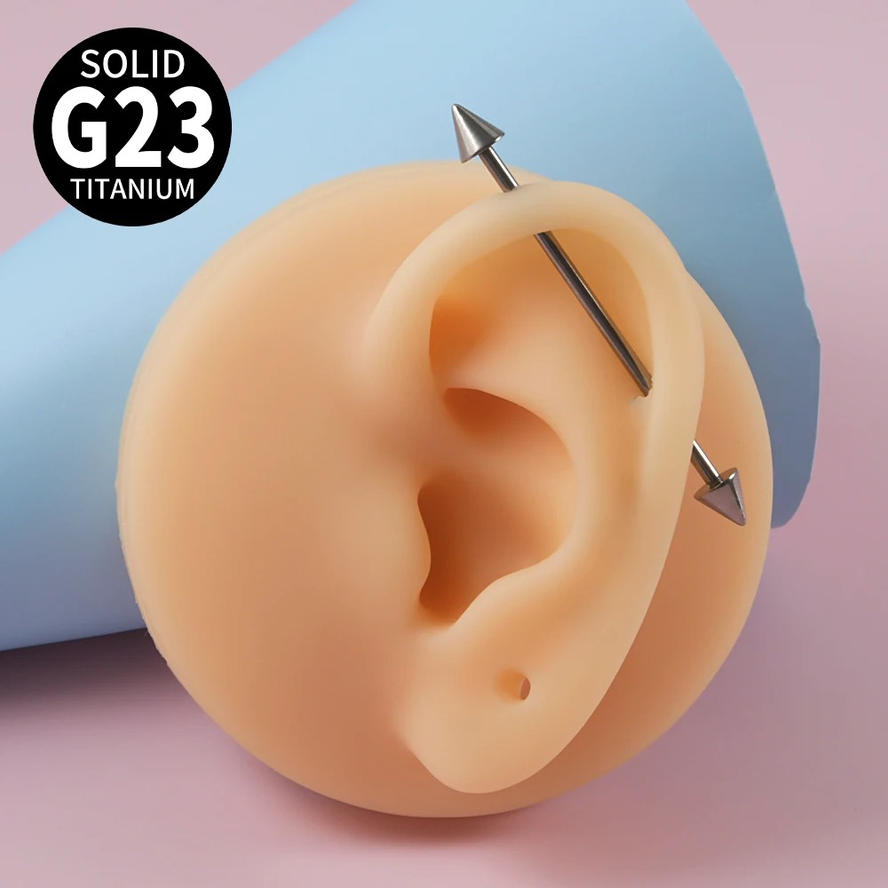 1件G 23チタンコーン工業バーベル螺旋軟骨耳カバー舌刺直棒 - Tongue Barbell Straight のレビューと価格