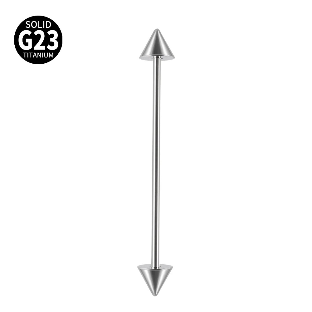 1件G 23チタンコーン工業バーベル螺旋軟骨耳カバー舌刺直棒 - Tongue Barbell Straight のレビューと価格
