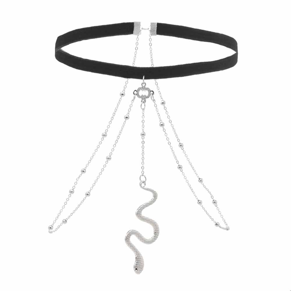 ボホジュエリー-女性用ゴールドシルバーカラースネークのペンダ - Body Jewelry Stores のレビューと価格