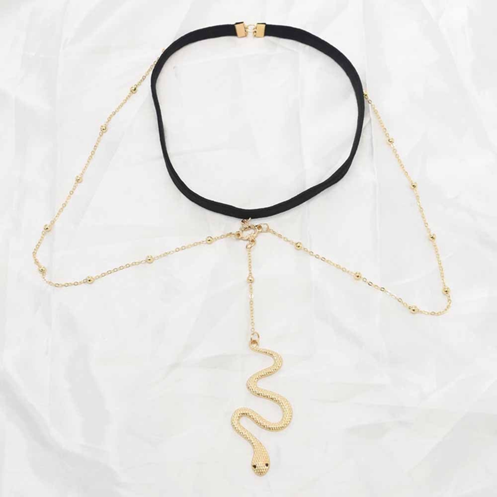 ボホジュエリー-女性用ゴールドシルバーカラースネークのペンダ - Body Jewelry Stores のレビューと価格