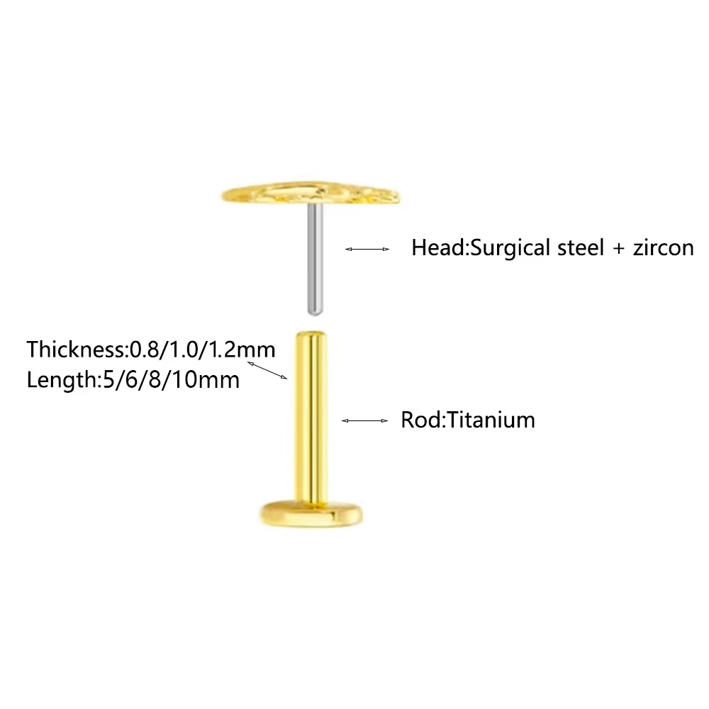1個入り バタフライハートペンダントピアスイヤリング G23 - Flat Back Labret Stud のレビューと価格
