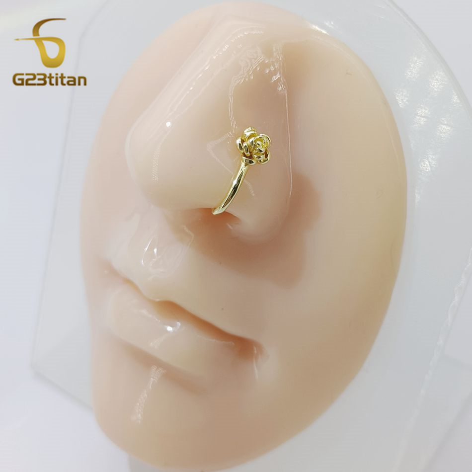 1pc クリスタル銅ローズノーズクリップ U 字型フェイクピ - Body Jewelry Ear Piercing のレビューと価格