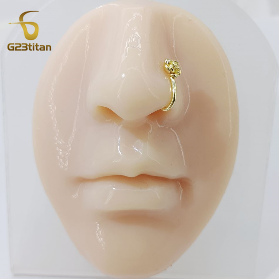 1pc クリスタル銅ローズノーズクリップ U 字型フェイクピ - Body Jewelry Ear Piercing のレビューと価格