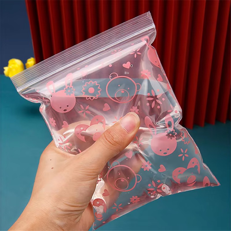 100 個ピンクウサギプラスチック PE ジップロック保存袋 - Body Jewelry Back のレビューと価格