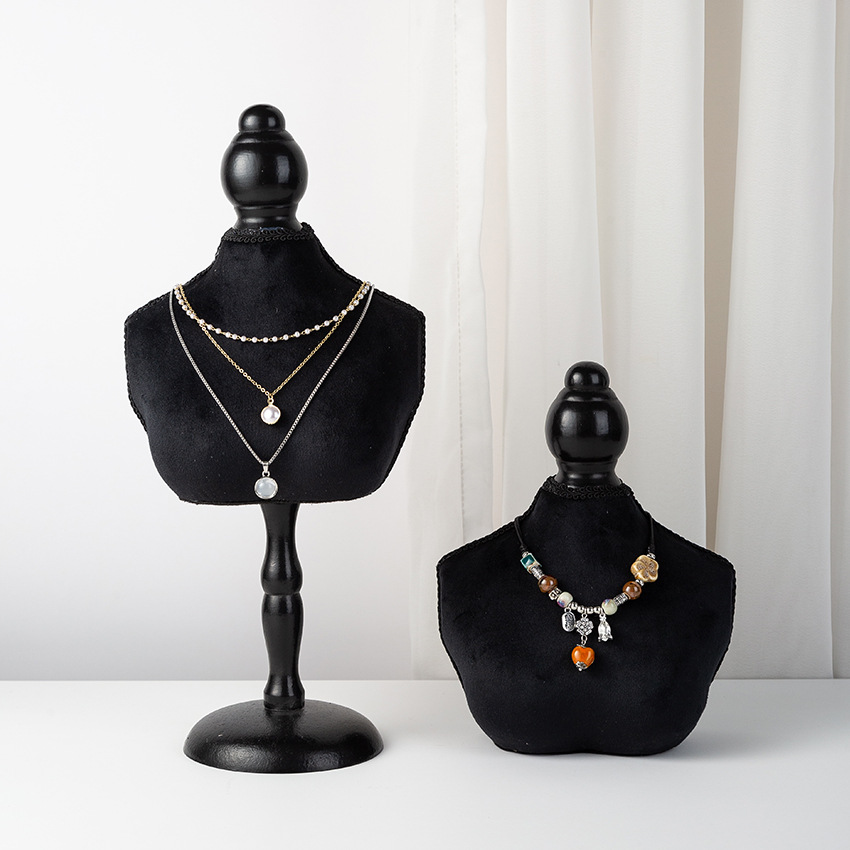 黒ベルベット製バストフォームジュエリーディスプレイスタンド、 - Body Jewelry Stores のレビューと価格
