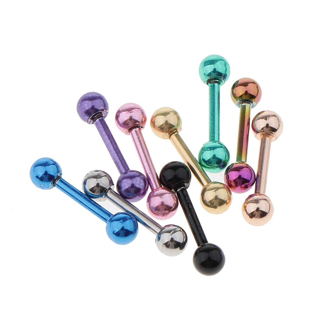 バーベルピアス 16g ステンレス鋼 リップスタッド ストレ - Tongue Barbell Straight のレビューと価格