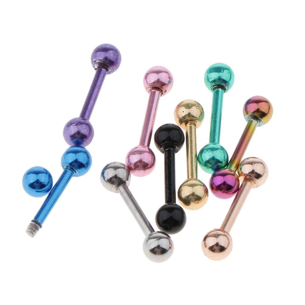 バーベルピアス 16g ステンレス鋼 リップスタッド ストレ - Tongue Barbell Straight のレビューと価格